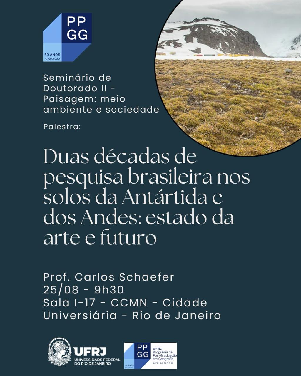 Contribuições do Núcleo Terrantar para o estudo de solos glaciais são apresentados no Programa de Pós-Graduação em Geografia (PPGG- UFRJ)